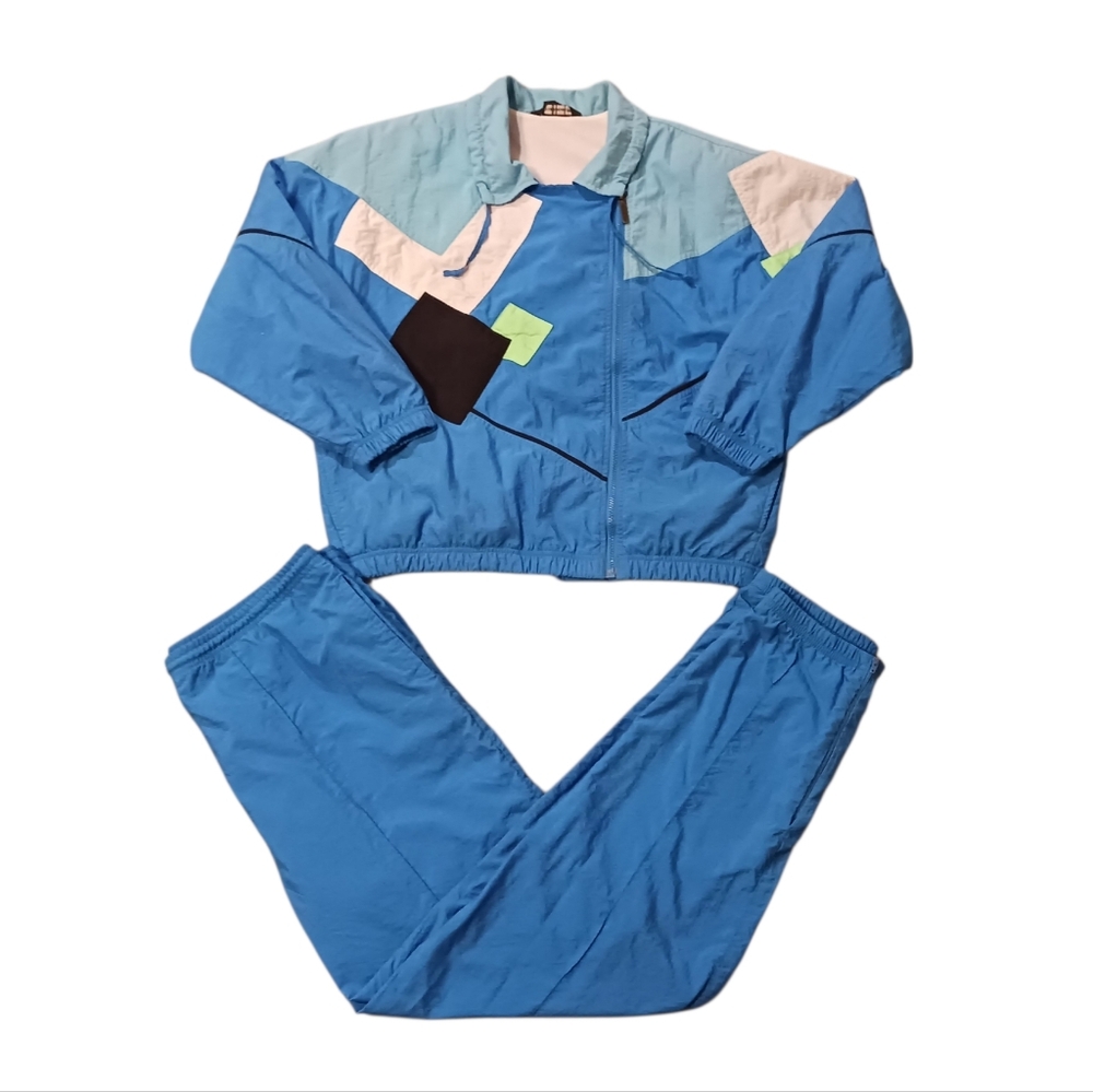 Vintage Women's Head Sportswear Colorblock Windbreaker Track Suit Set